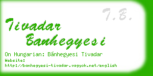 tivadar banhegyesi business card